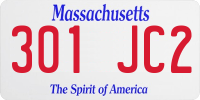 MA license plate 301JC2