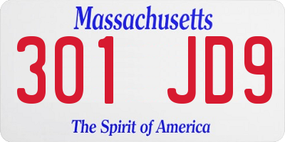 MA license plate 301JD9