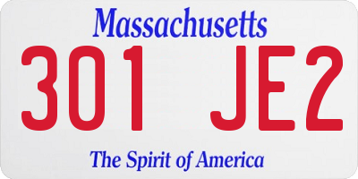 MA license plate 301JE2