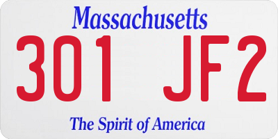 MA license plate 301JF2