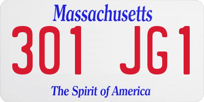 MA license plate 301JG1