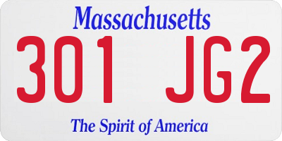 MA license plate 301JG2