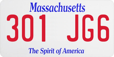 MA license plate 301JG6