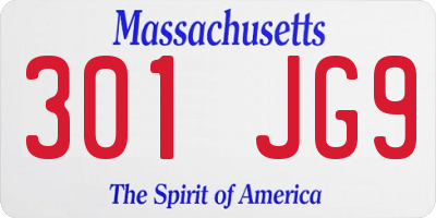 MA license plate 301JG9