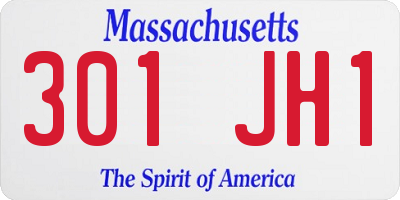 MA license plate 301JH1