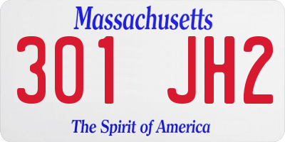 MA license plate 301JH2