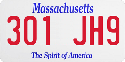 MA license plate 301JH9