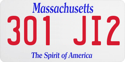 MA license plate 301JI2