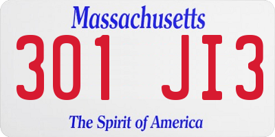 MA license plate 301JI3