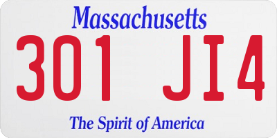 MA license plate 301JI4