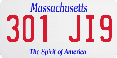 MA license plate 301JI9