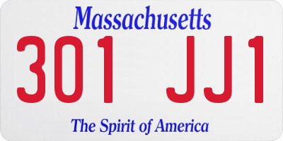 MA license plate 301JJ1