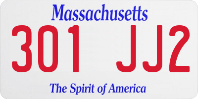 MA license plate 301JJ2