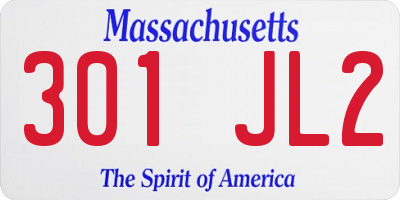 MA license plate 301JL2