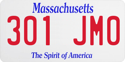 MA license plate 301JM0