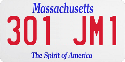 MA license plate 301JM1
