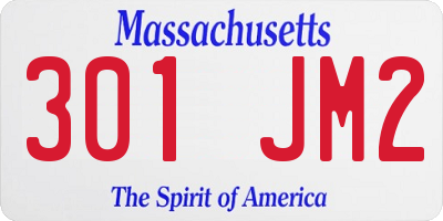 MA license plate 301JM2