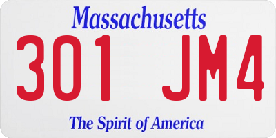 MA license plate 301JM4