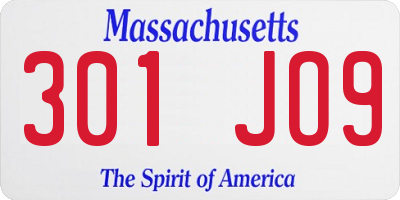 MA license plate 301JO9