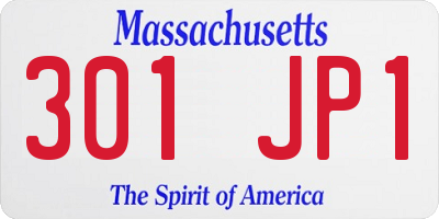 MA license plate 301JP1