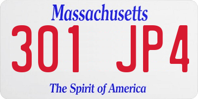 MA license plate 301JP4