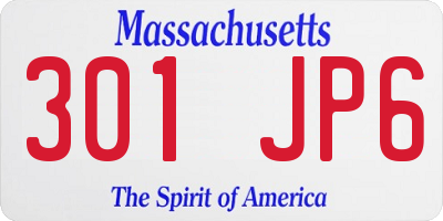 MA license plate 301JP6