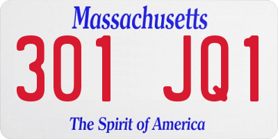 MA license plate 301JQ1