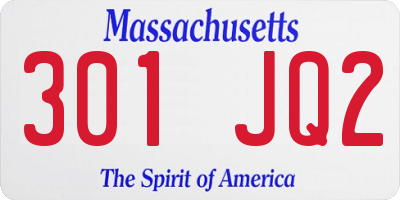 MA license plate 301JQ2