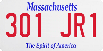 MA license plate 301JR1