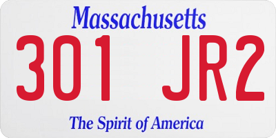 MA license plate 301JR2