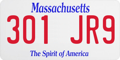 MA license plate 301JR9
