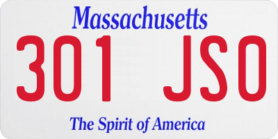 MA license plate 301JS0