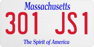 MA license plate 301JS1