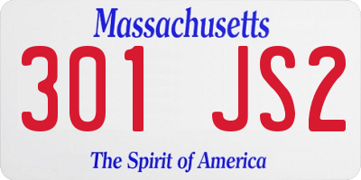 MA license plate 301JS2