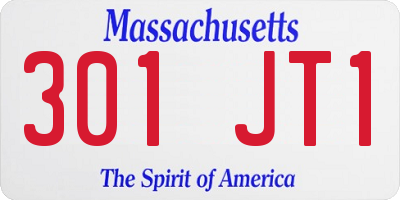 MA license plate 301JT1