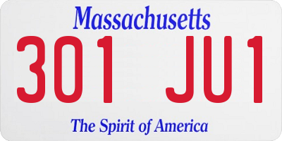 MA license plate 301JU1
