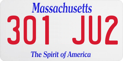 MA license plate 301JU2