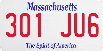 MA license plate 301JU6
