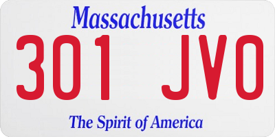 MA license plate 301JV0