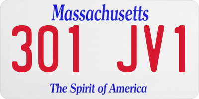 MA license plate 301JV1