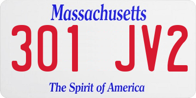 MA license plate 301JV2