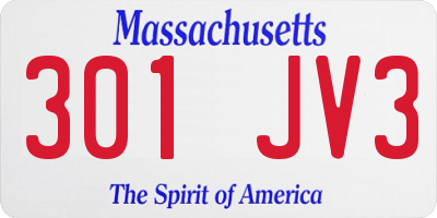 MA license plate 301JV3