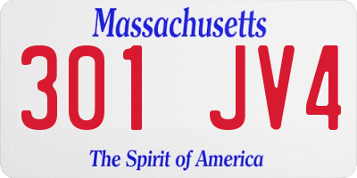 MA license plate 301JV4