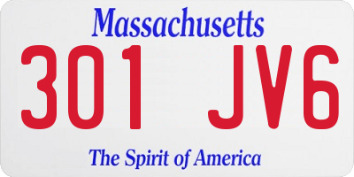 MA license plate 301JV6