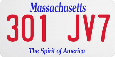 MA license plate 301JV7