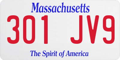 MA license plate 301JV9