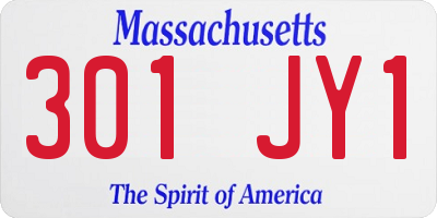 MA license plate 301JY1