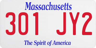 MA license plate 301JY2