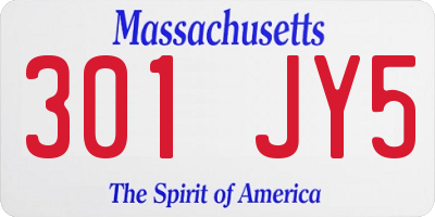 MA license plate 301JY5