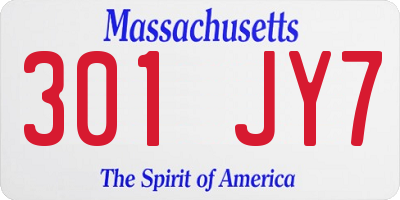 MA license plate 301JY7